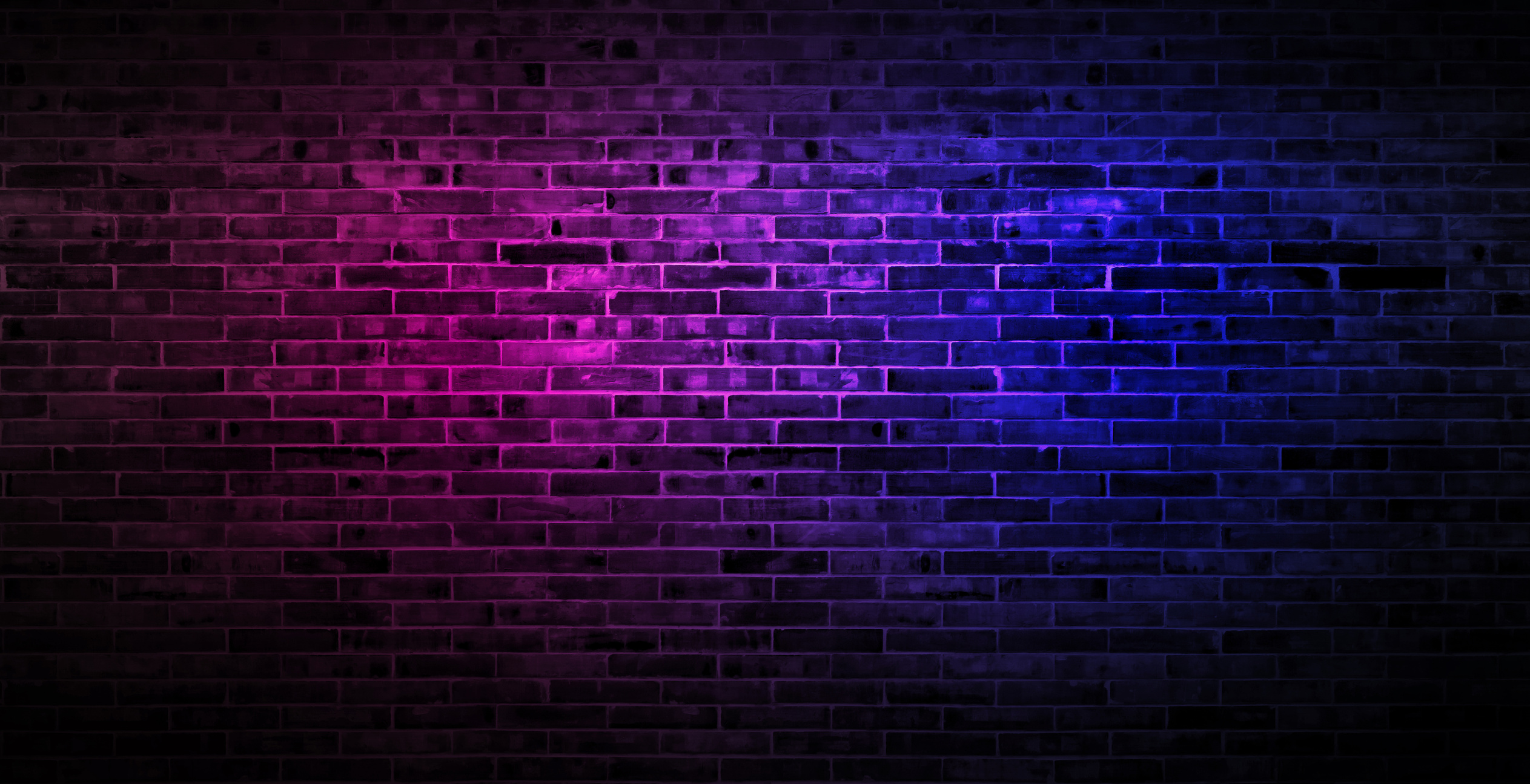 Pink Neon Brick Wall Background